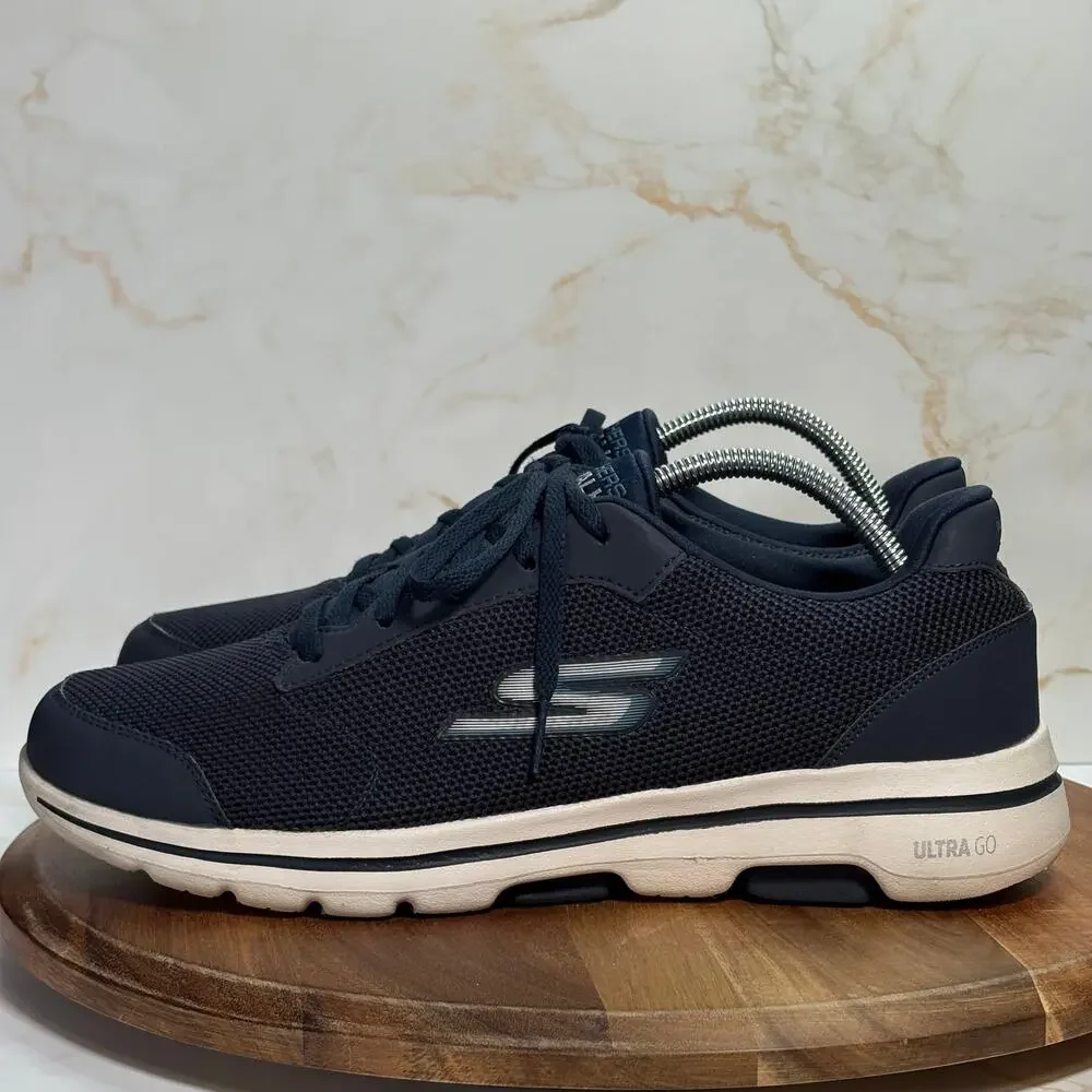 Skechers GOwalk 5 Blue Sneakers Men’s 9.5 Air Cooled‎ Lace Up Comfort Walking